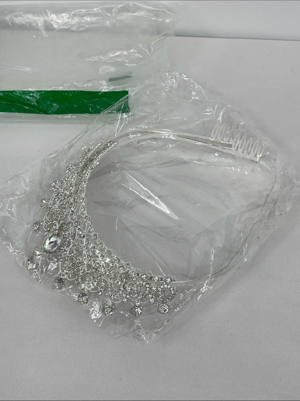 TWO Silver COLOR Crystal Bridal Tiara CROWN - Elegant Wedding Hairpiece METAL